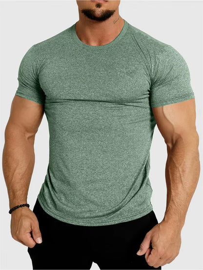 2025 New Tight Sports T-Shirt Quick Drying Fitness Sportswear Short Sleeve Tops Running Training Summer Jogging Gym T-Shirts Men