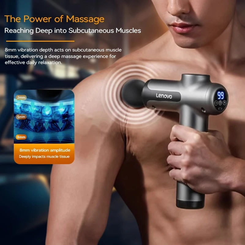 Powerful Wireless Massager Gun 8 Massage Headsrechargeable Shoulder Back Neck Waist Leg Electric Fascia Gun
