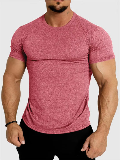 2025 New Tight Sports T-Shirt Quick Drying Fitness Sportswear Short Sleeve Tops Running Training Summer Jogging Gym T-Shirts Men
